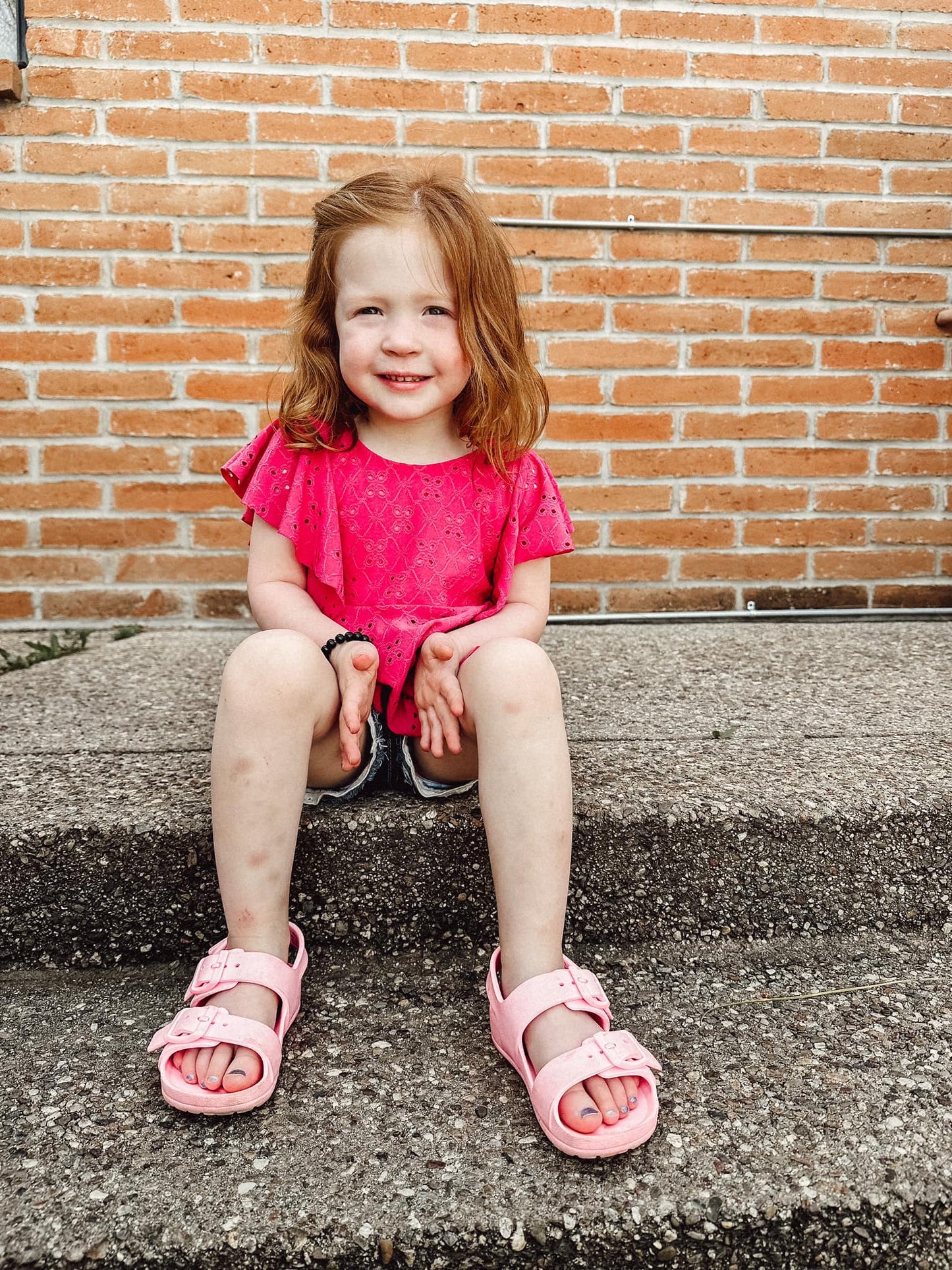 Fuchsia eyelet matching bow