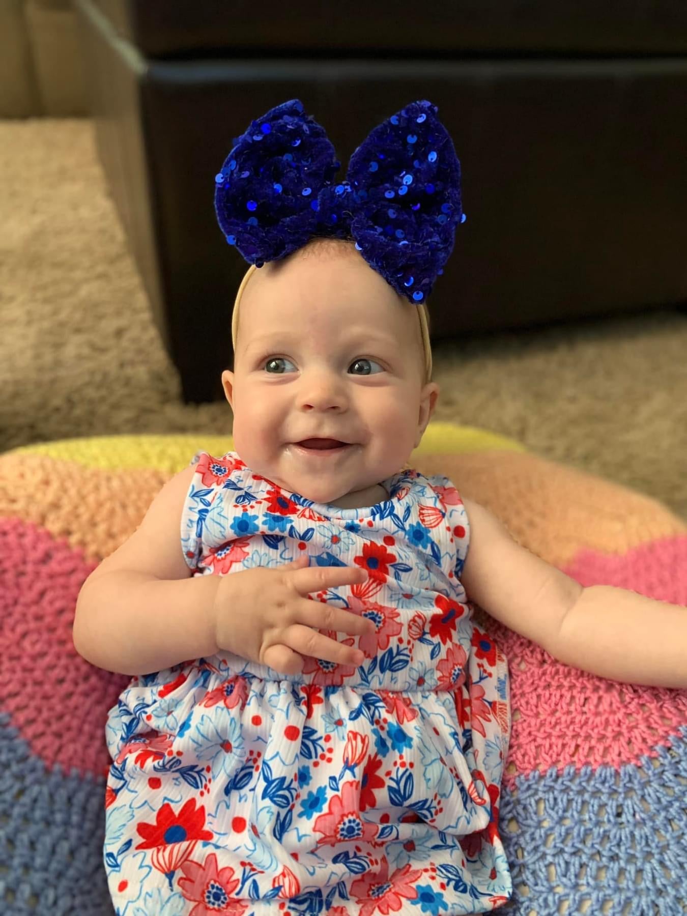 Red, white and blue bows