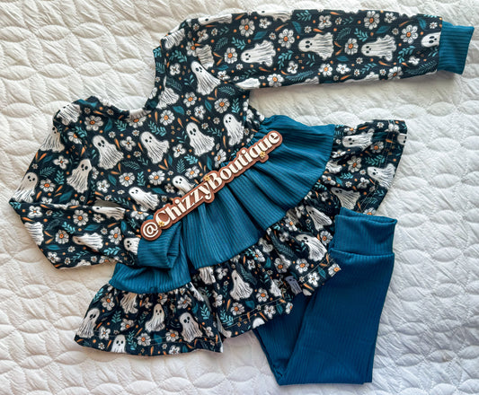 Long sleeve Tiered peplum set